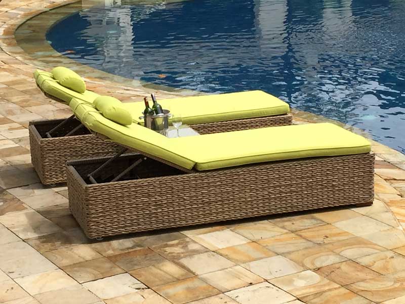 Product photograph of 2 X Montana Sun Lounger Free Side Table from The Garden Furniture Centre Ltd