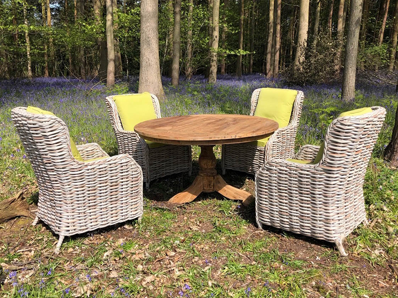 Product photograph of Fiji 4 Chair Teak Dining Set from The Garden Furniture Centre Ltd