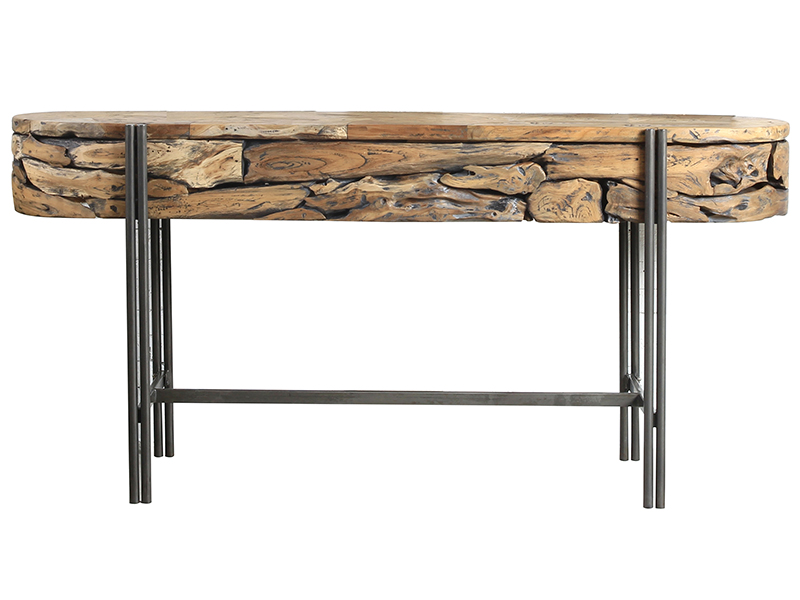 Product photograph of Rokka Oval Console Table Large from The Garden Furniture Centre Ltd
