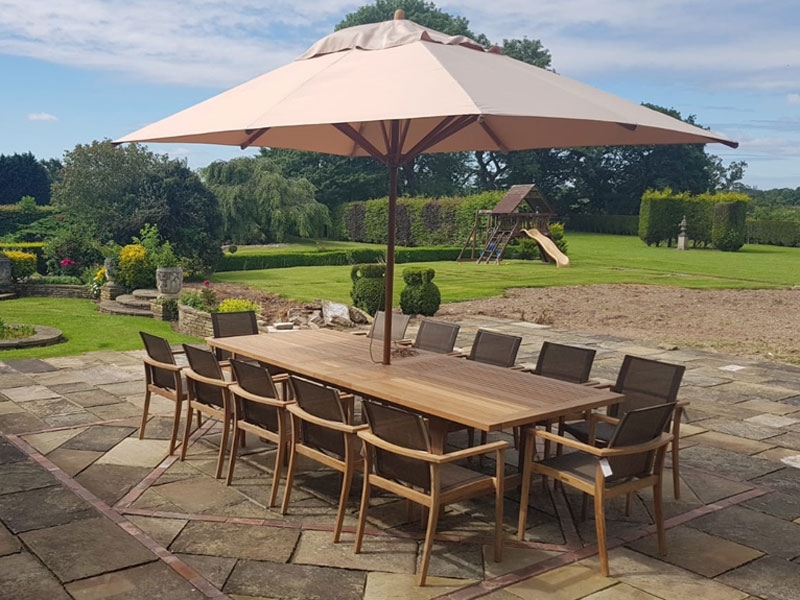 Product photograph of Chunky 12 Chair Teak Dining Set Fsc Certified from The Garden Furniture Centre Ltd