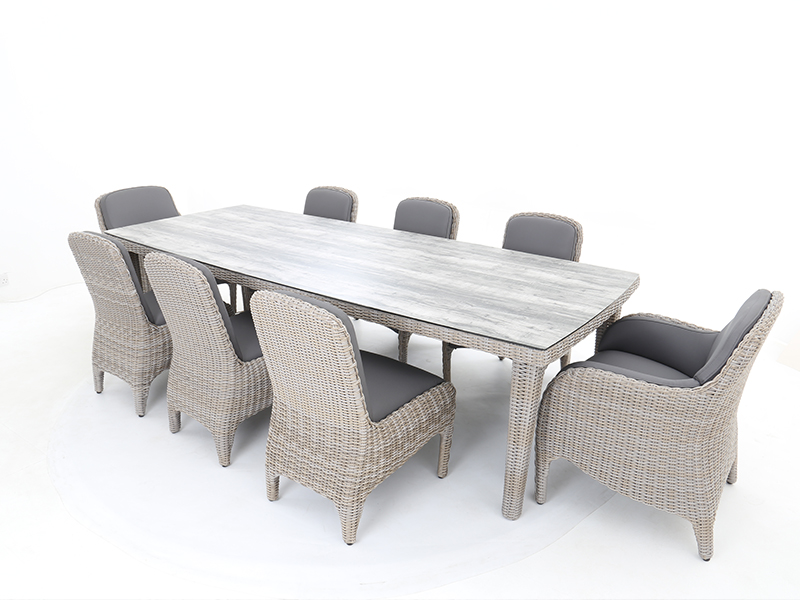 Product photograph of Meteor 8 Chair Dining Set from The Garden Furniture Centre Ltd