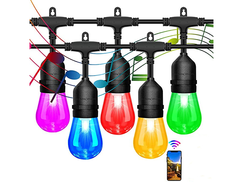 Product photograph of Multicoloured Solar Led Festoon String Lights from The Garden Furniture Centre Ltd