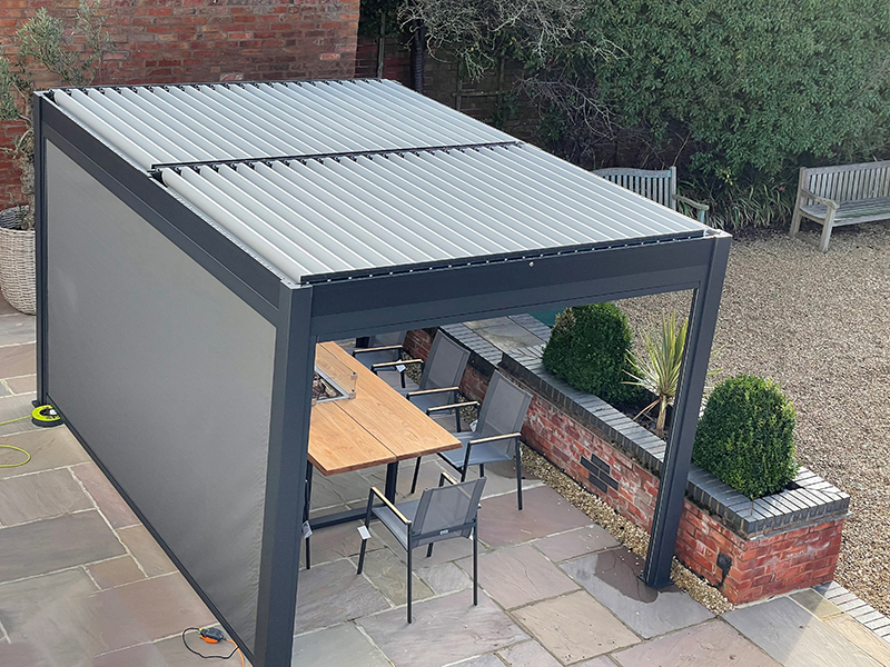 Product photograph of Eclipse 3 X 4m Led Motorised Pergola Free Standing from The Garden Furniture Centre Ltd