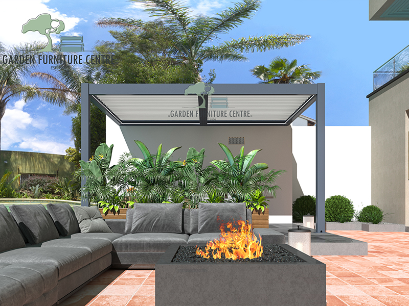 Product photograph of Eclipse 3 X 4m Led Motorised Pergola Wall Mounted Pre-order from The Garden Furniture Centre Ltd