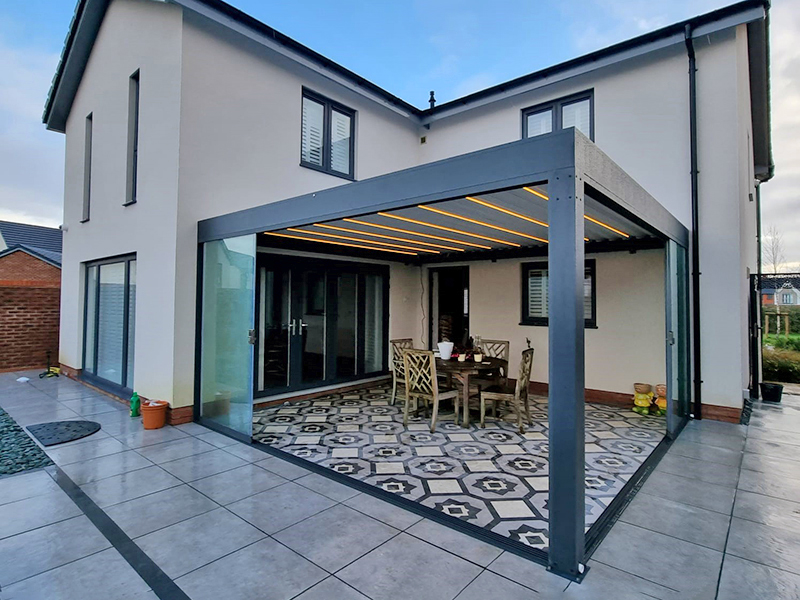 Product photograph of Pergo-lux 5 X 3m Wall Mounted T6 Garden Room from The Garden Furniture Centre Ltd