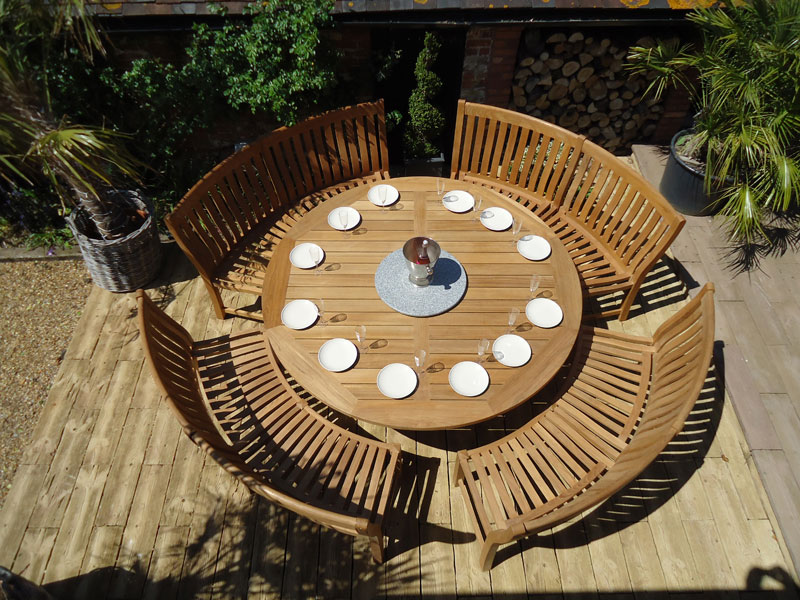 Product photograph of Malvern Curved Bench Set Fsc Certified from The Garden Furniture Centre Ltd