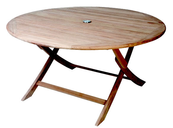 Product photograph of Henley Round Folding Table -120cm Diameter from The Garden Furniture Centre Ltd