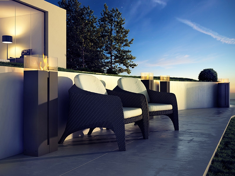 Product photograph of Romeo Free Standing Bio Fireplaces from The Garden Furniture Centre Ltd