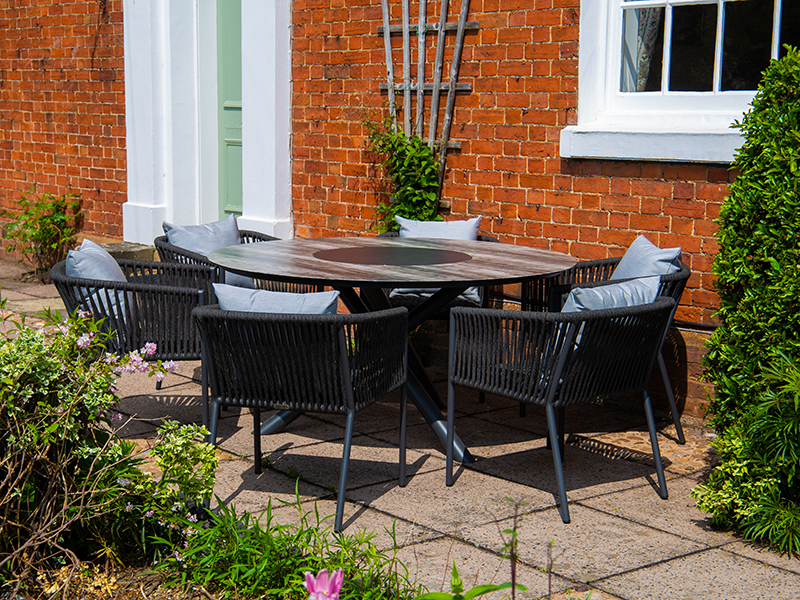 Product photograph of Aruba 6 Chair Dining Set from The Garden Furniture Centre Ltd