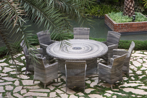 Product photograph of Avery Luxury Round Dining Set from The Garden Furniture Centre Ltd