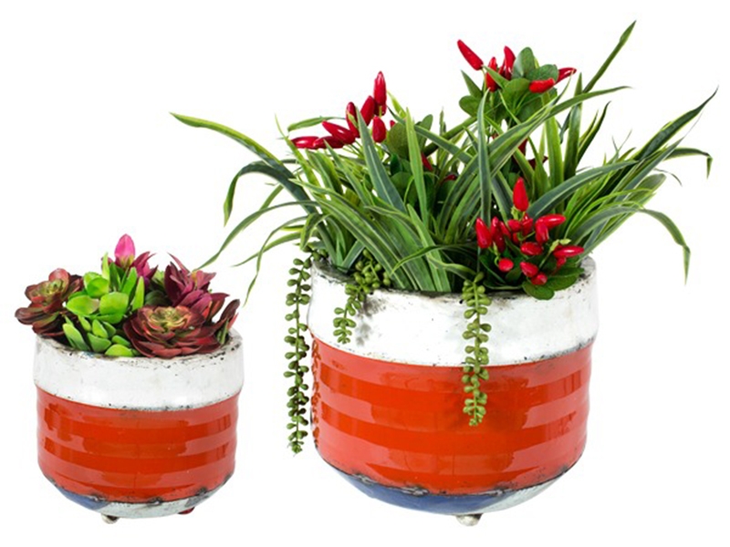 Product photograph of Bondi Orange Balcony Planters Set Of Two from The Garden Furniture Centre Ltd