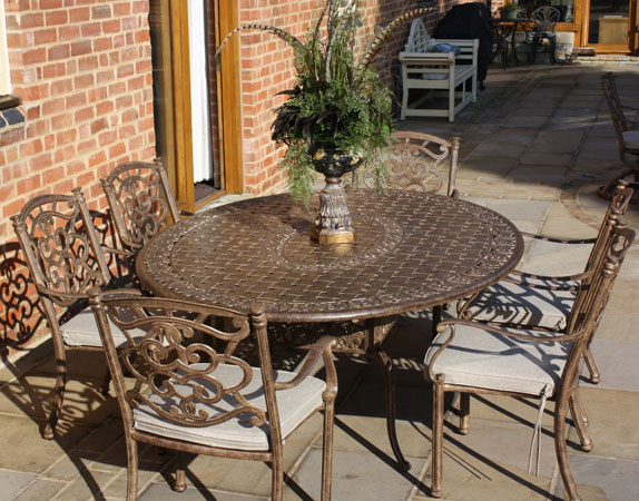 Product photograph of Casino 6 Seater Oval Table And Chairs Set from The Garden Furniture Centre Ltd