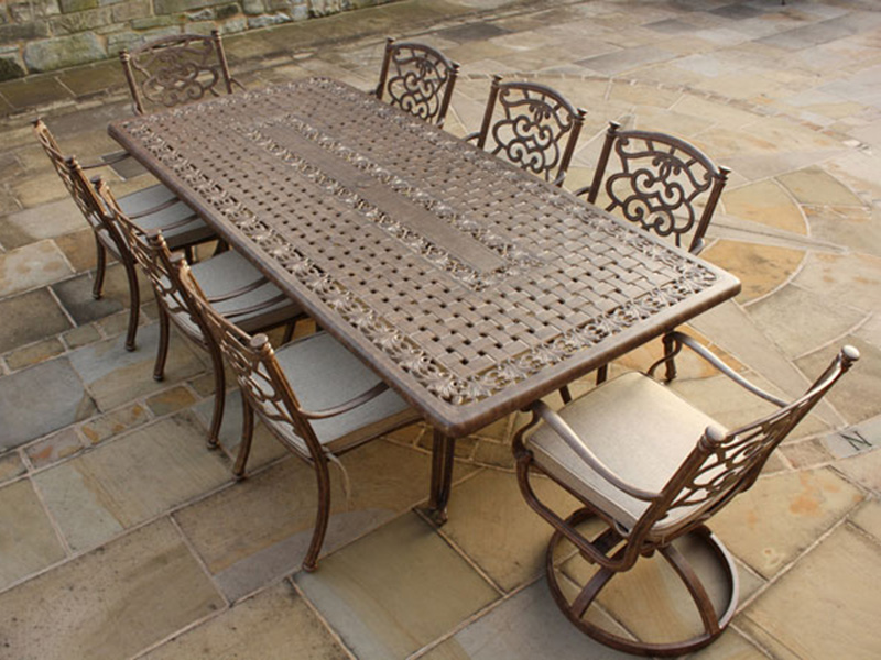 Product photograph of Casino 8 Seater Large Rectangle Table And Chairs Set from The Garden Furniture Centre Ltd