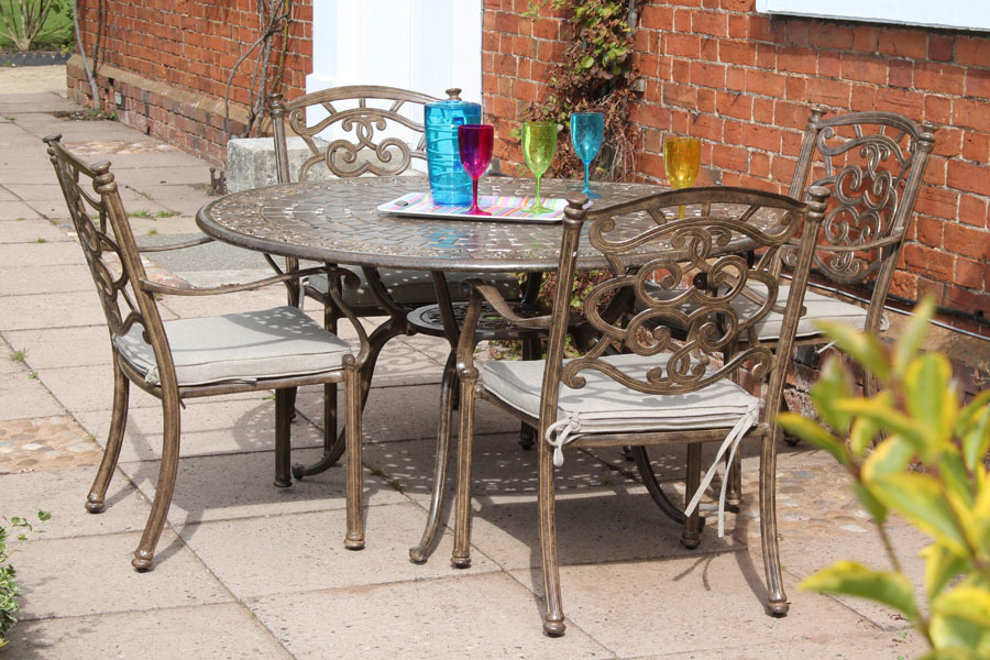 Product photograph of Casino 4 Seater Round Table And Chairs Set from The Garden Furniture Centre Ltd