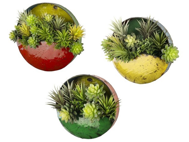 Product photograph of Circle Of Life Circular Wall Planters Set Of Three from The Garden Furniture Centre Ltd