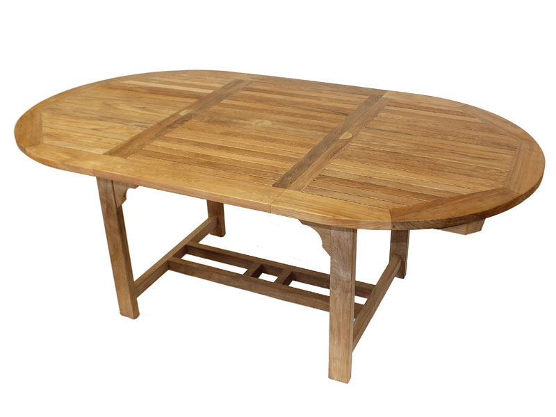 Product photograph of Classic Teak 1 5m - 2m Oval Extending Table Fsc Certified from The Garden Furniture Centre Ltd