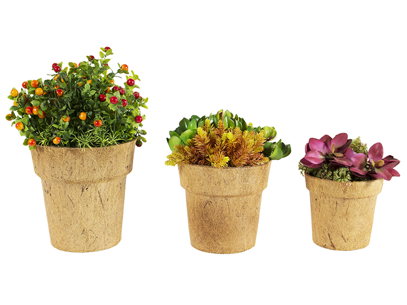 Product photograph of Cocopots Alare Natural Set Of Three from The Garden Furniture Centre Ltd