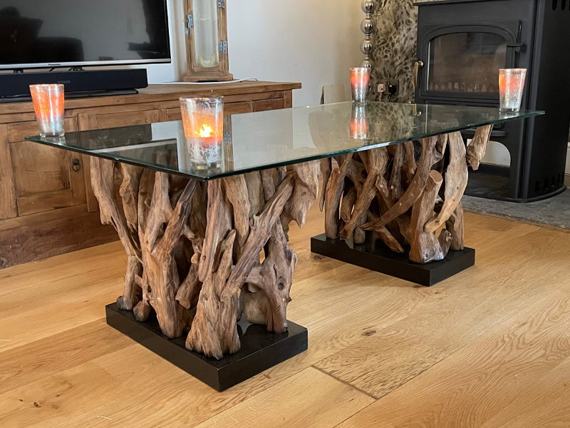 Product photograph of Reclaimed Teak Root Ace Table from The Garden Furniture Centre Ltd