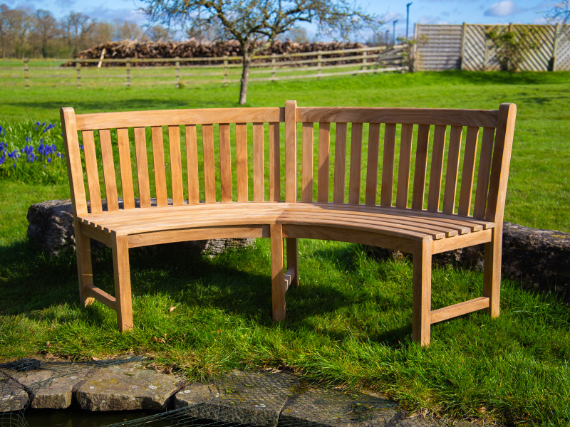Product photograph of Contour Curved Bench from The Garden Furniture Centre Ltd