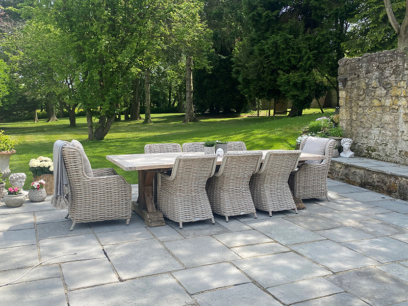 Product photograph of Valencia 8 Chair Luxury Dining Set from The Garden Furniture Centre Ltd