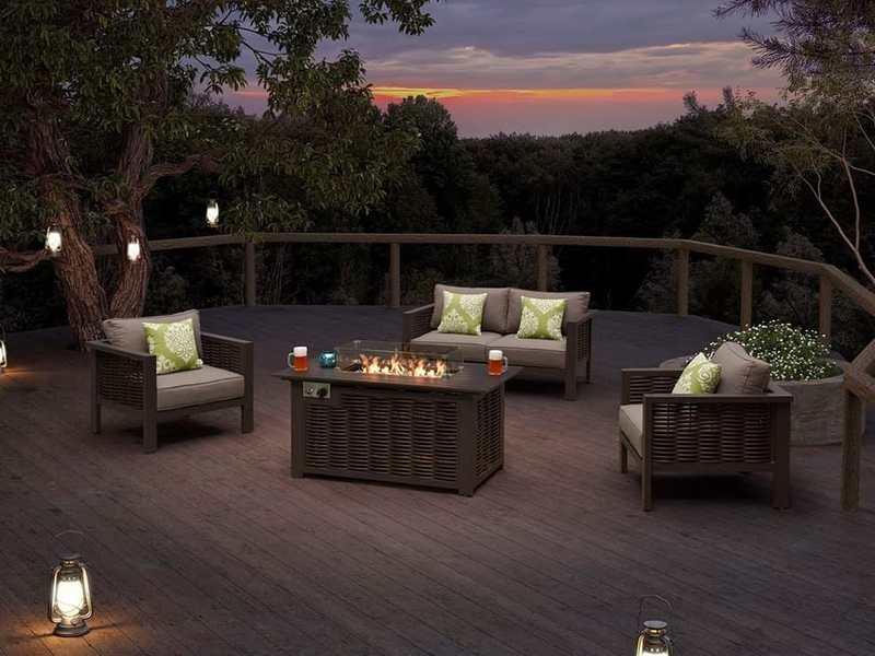 Product photograph of Dallas Firepit Table Half Price from The Garden Furniture Centre Ltd