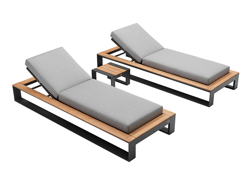 Product photograph of Cambusa Double Sunlounger Set With Side Table White Or Grey Pre-order from The Garden Furniture Centre Ltd