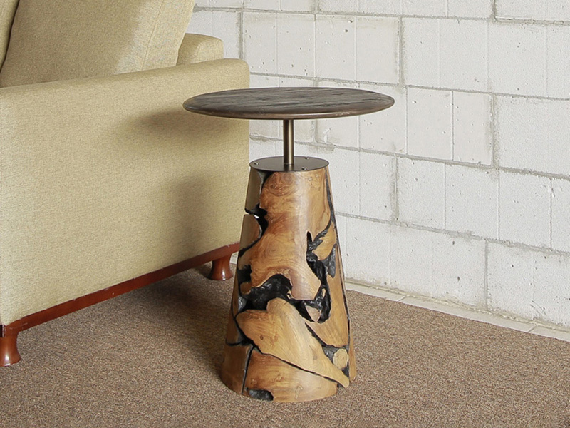 Product photograph of Trumble Side Table - With Ebonized Top from The Garden Furniture Centre Ltd