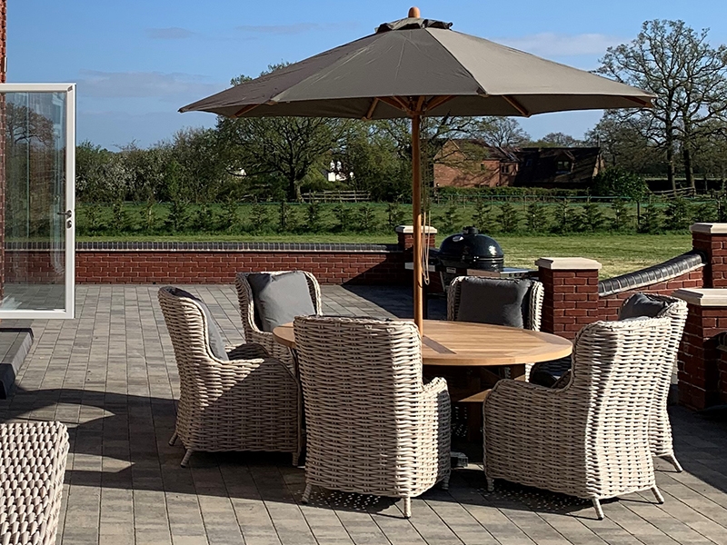 Product photograph of Fiji 6 Chair Chunky Dining Set from The Garden Furniture Centre Ltd
