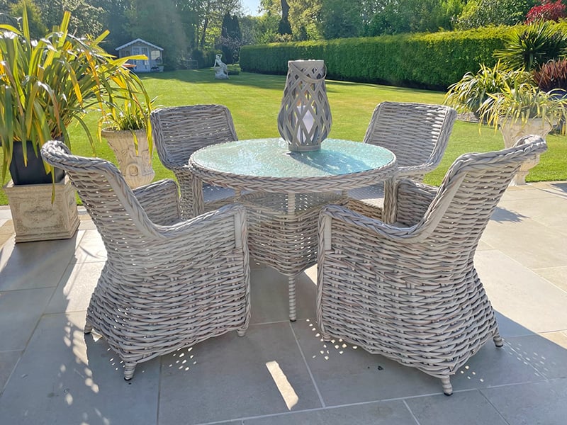 Product photograph of Fiji 4 Chair Dining Set from The Garden Furniture Centre Ltd