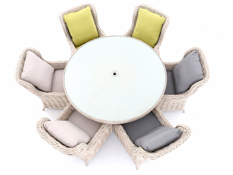 Product photograph of Fiji Round Dining Armchair Set from The Garden Furniture Centre Ltd