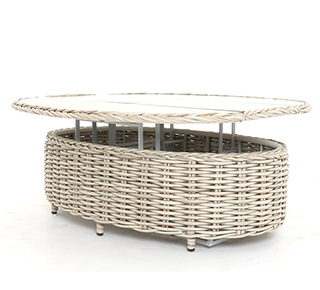 Product photograph of Fiji Extending Coffee Table - Oval from The Garden Furniture Centre Ltd