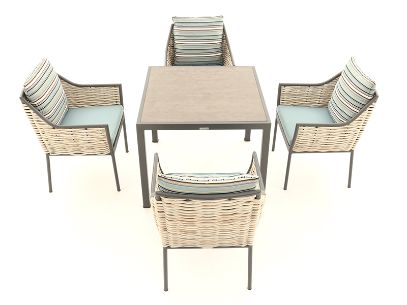 Product photograph of Tahiti Stone Top Dining Set from The Garden Furniture Centre Ltd