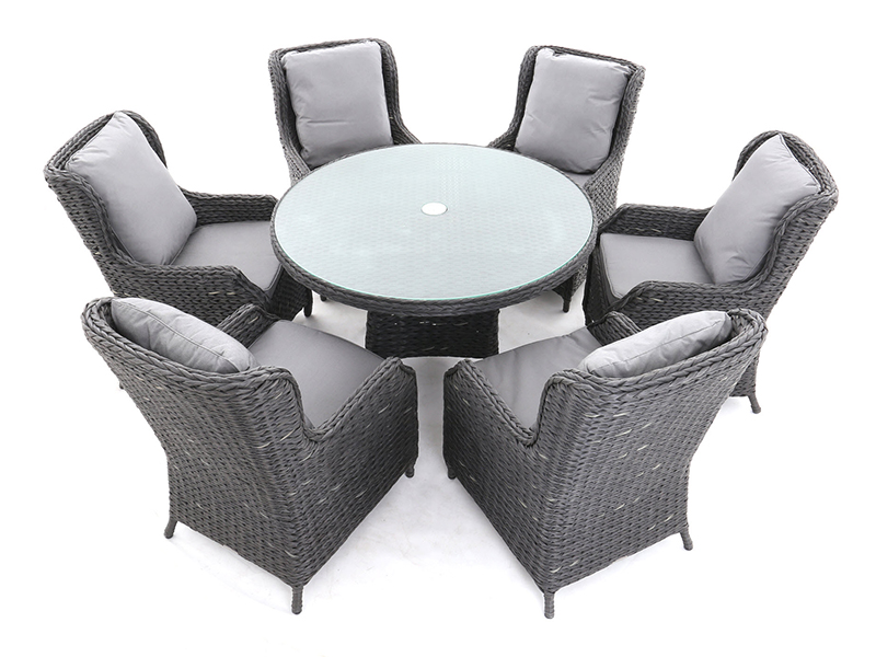 Product photograph of Midnight Montana Round Dining Armchair Set from The Garden Furniture Centre Ltd