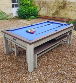 Product photograph of Outdoor Games Diner Table - Grey Brown from The Garden Furniture Centre Ltd