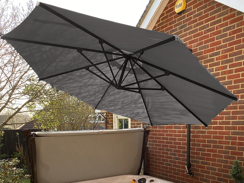 Product photograph of Canopy Only For Turino Wall Parasol Grey from The Garden Furniture Centre Ltd