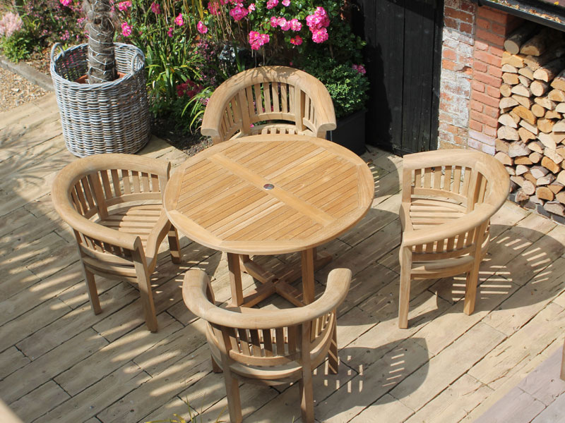 Product photograph of Half Moon Dining Set from The Garden Furniture Centre Ltd