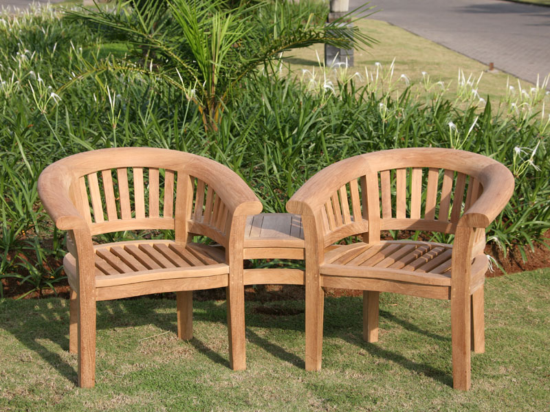 Product photograph of Half Moon Love Seat from The Garden Furniture Centre Ltd