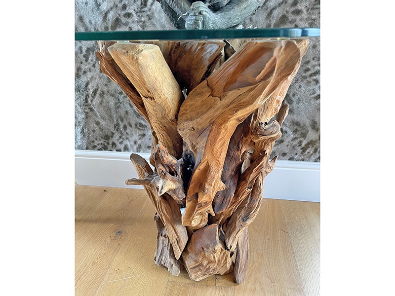 Product photograph of Reclaimed Teak Root Side Table from The Garden Furniture Centre Ltd