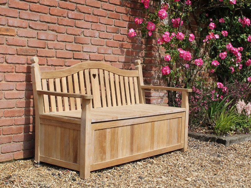 Product photograph of Heart Storage Bench from The Garden Furniture Centre Ltd
