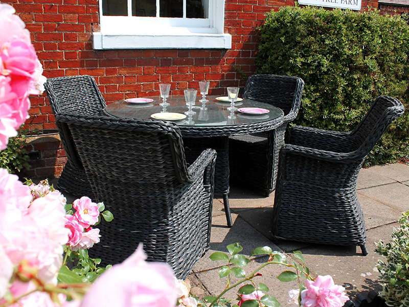 Product photograph of Midnight Montana 4 Chair Dining Set from The Garden Furniture Centre Ltd