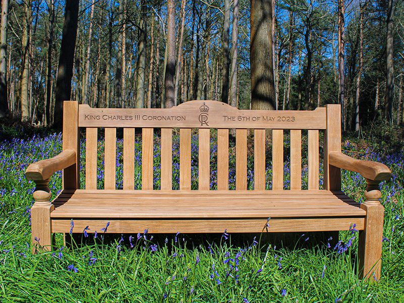 Product photograph of King Charles Iii Coronation Windsor Bench from The Garden Furniture Centre Ltd