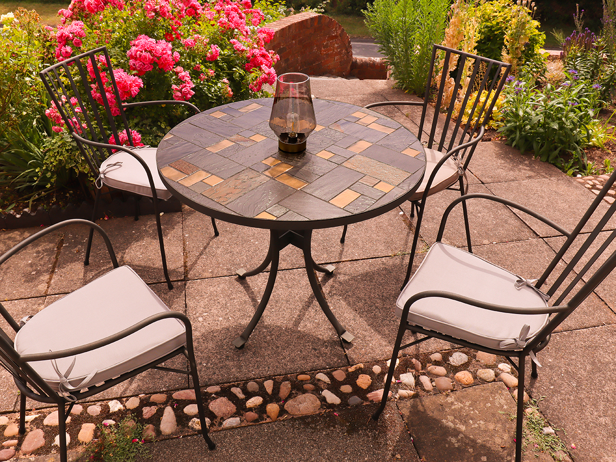 Product photograph of Carnglaze 4 Chair Dining Set from The Garden Furniture Centre Ltd