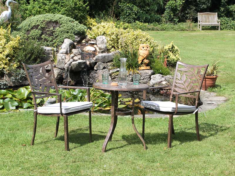 Product photograph of Leaf 2 Seater Bistro Set from The Garden Furniture Centre Ltd