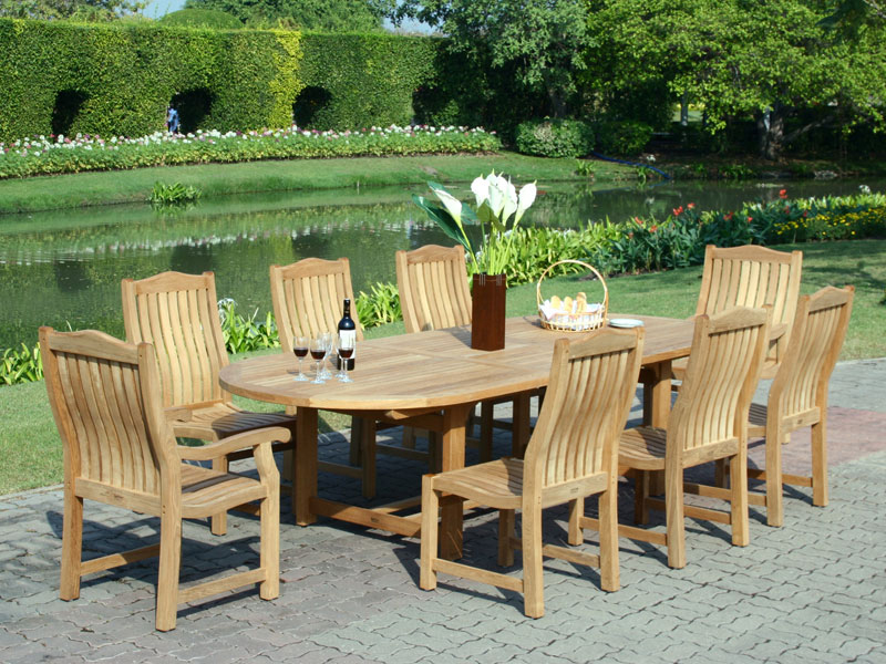 Product photograph of Malvern 8 Chair Dining Set Fsc Certified from The Garden Furniture Centre Ltd