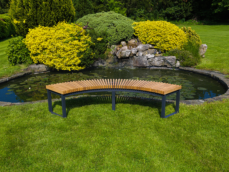 Product photograph of Mandalay Curved Backless Bench Fsc Certified from The Garden Furniture Centre Ltd