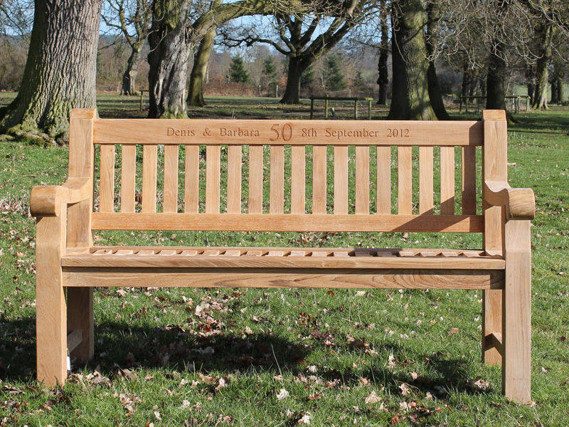 Product photograph of Memorial Bench 1 8m Pre Order from The Garden Furniture Centre Ltd