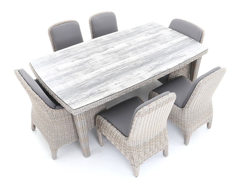 Product photograph of Meteor 6 Chair Dining Set from The Garden Furniture Centre Ltd