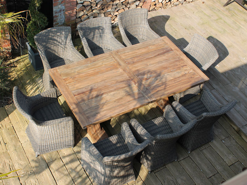 Product photograph of Valencia 8 Chair Dining Set from The Garden Furniture Centre Ltd