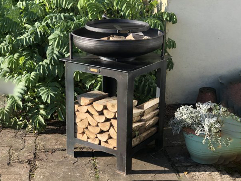 Image of Modular Kitchen Fire Bowl with Log Store