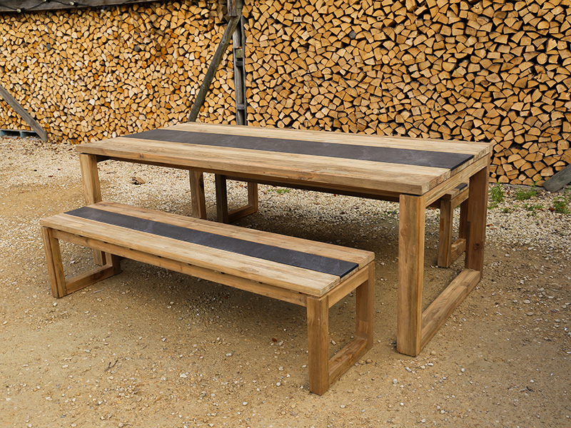 Product photograph of Nero Bench Set from The Garden Furniture Centre Ltd